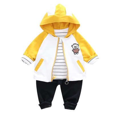 

Autumn Baby Boy Girl Cute Long Sleeve Striped Print T-shirt Hoodie Cartoon Sweatshirt Trousers Casual Outfits