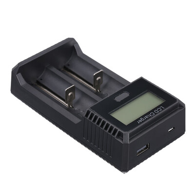 

Universal LCD Display 2 Slots Intelligent Charger with USB Output Port Rechargeable Battery Charger for 37V38V Lithium-ion Batt