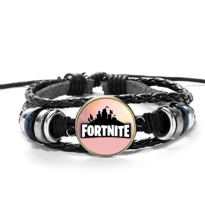 

Fortnite Gemstone Bracelets - Fortnite Gamer Gifts Party Supplies - Weaving Leathers Bracelet for Boys Girls Adults