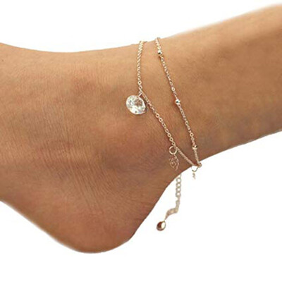 

Girl Flower Crystal Ankle Bracelet Women Hollow Out Rose Shape Anklet Barefoot Sandal Beach Foot Jewelry