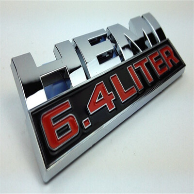 

2x HEMI 64 Liter Car Badge For Dodge 2006-2012 Ram 1500 2500 3500 Chevrolet HEMI 64L Auto Styling Emblem Chrome Silver Sticker