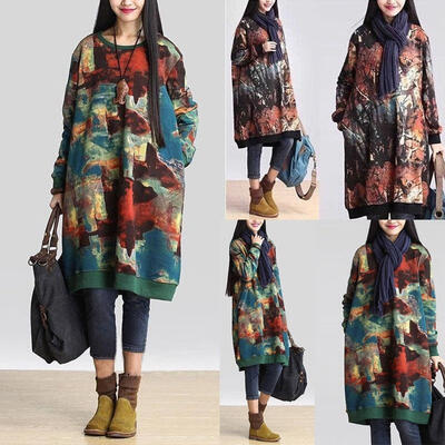 

Women&39s Casual Hooded Hoodie Long Sleeve Sweater Pocket Bodycon Tunic Dress Top
