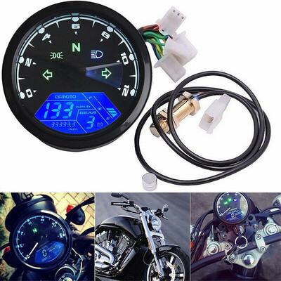 

12000rpm Universal LCD Digital Odometer Speedometer Tachometer Motorcycle Gauge