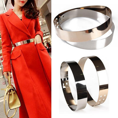 

Women Metal Elastic Stretch Waist Belt Strap Cummerbund Waistband