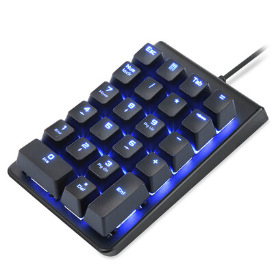 

MOTOSPEED K22 Mechanical Numeric Keypad Blue Switches Number Keyboard Portable Slim Blue Backlight USB Wired 22 Keys Finacially De