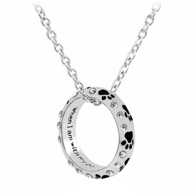 

New Pet Dog Claw Alloy Diamond Ring Necklace