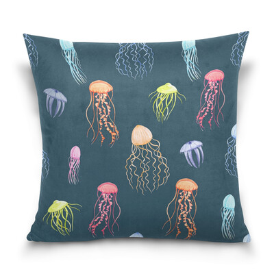 

ALAZA Throw Pillow Cover 16 X 16 inch Christmas Gift Cushion Cover with Watercolor Jellyfish Printed Pillowcase