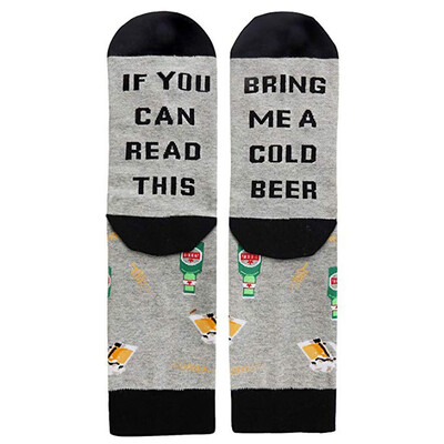 

Men Women If You Can Read This Letter Funny Food Print Crew Socks Winter Socks