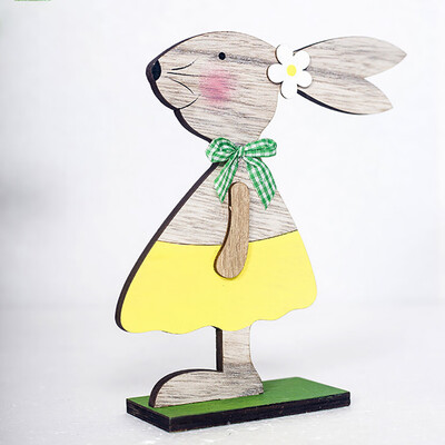 

Toponeto Easter Decorations Wooden Rabbit Shapes Ornaments Craft Gifts