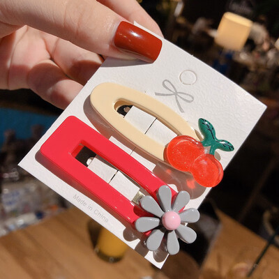 

Cute Children Girls Creative Fashion Casual All-match Cute Colorful Fruit Shape Hair Clip Set Gift Headwear