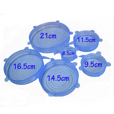 

6Pcsset Reusable Fresh Keeping Wrap Silicone Extend Suction Lid-bowl Pan Food Cover Cooking Pan Spill Lids