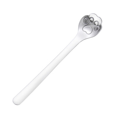

Cute Stainless Steel Kitty Cat Claw Coffee Spoon Stirring Mug Spoon Teaspoon Tea Cake Dessert Spoon Long Handle Tableware
