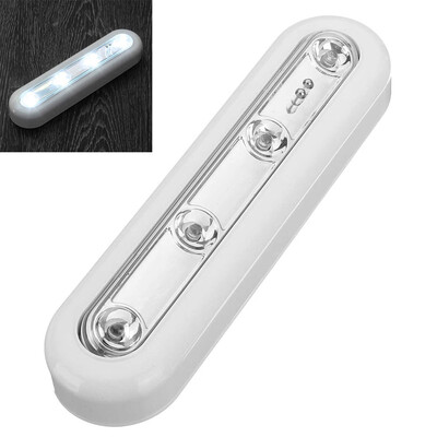 

〖Follure〗4LED Wireless Wall Lamp Battery Powered LED Tactile Tap Night Light for Home