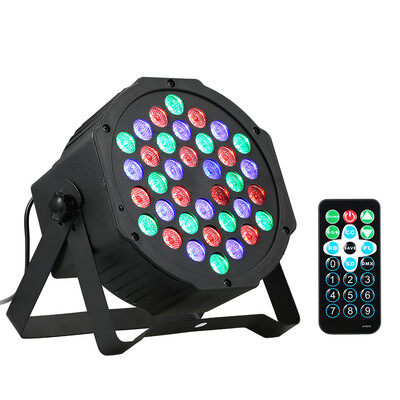 

36LED 36W 7Channel Remote Control Mini High Bright PAR Light RGB Wash Effect Stage Lamp Support DMX512 Sound Activation for Weddin