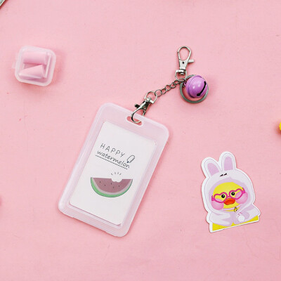 

Cartoon Card Holder Document Holder Keychain Student Campus Card Bus Card Protection Cover