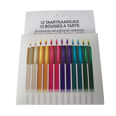 

Colorful Flame Birthday Candle Unique Birthday Candle Cake Decoration Candle Household Birthday Party Supplies 12PCS