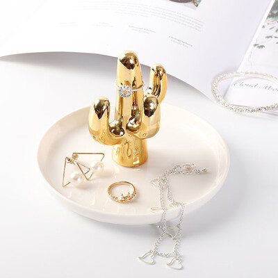 

〖Follure〗Gold-plated jewelry plate home decoration plate ring jewelry storage plate