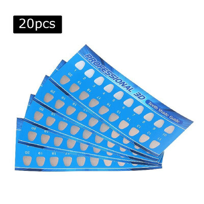 

Teeth Shade Guide Paper 20 Colors Teeth Whitening Chart for Healthy & Beautiful Teeth Oral Care Dental Supplies