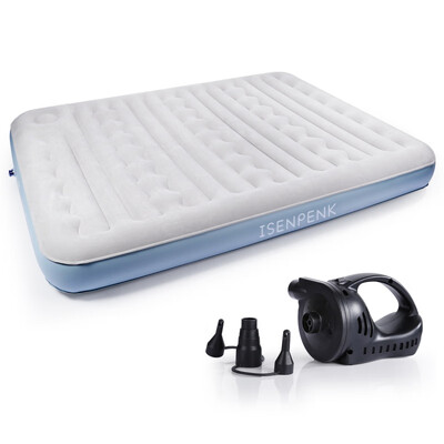 

Outdoor Camping Air Bed Blow Up Mattress Inflatable Raised Double Airbeds with Built-in Electric Pump Repair Tool Storage Bag