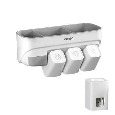 

Gobestart Toothbrush Holder Toothpaste Dispenser Multifunction Bathroom Toothbrush Holder