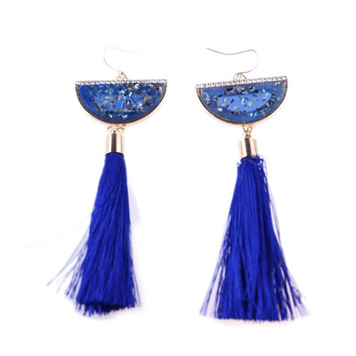 

Hot Sell New 6 colors Long Exquisite Designs Big Fashion Wild Ear Jewelry Bohemian Fringed Velvet Cotton Women