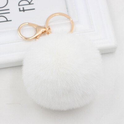 

Trinket Keychain Pompons Keychains Fur Keychain Fluffy Key Chains for Cars Keyrings Trinkets Pom Pom Keychain