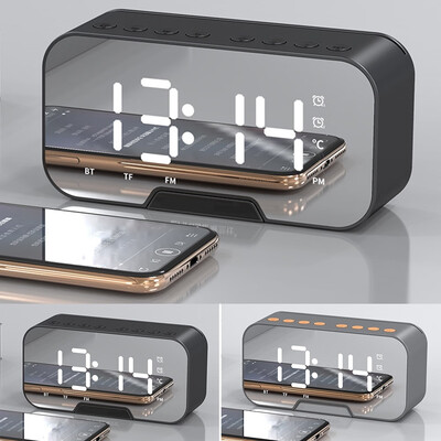 

Bluetooth Mirror LED Alarm Clock Wireless Bluetooth Speaker with FM Radio Music Player