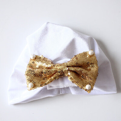

Infant Toddler Solid Cap Pearl Edge Bow-Knot Hat For Kids Girls Newborn Hat