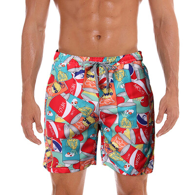 

Tailored Men Spring Summer Print Trunks Quick Dry Beach Surfing Running Short Pant