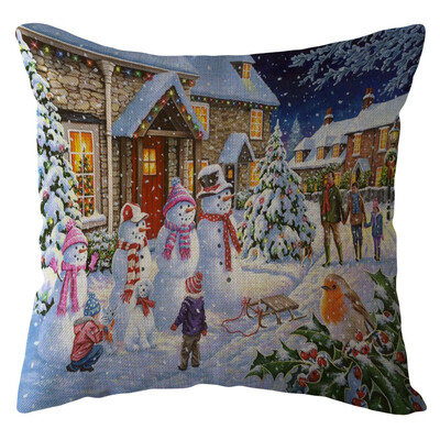 

Tailored Christmas Santa Claus Pillow Case Linen Sofa Throw Cushion Cover Home Decor