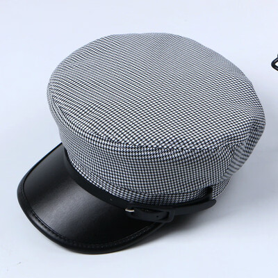 

Autumn&winter military hat children British Korean wave youth curved brim berets Joker fashion lattice painter octagonal hat