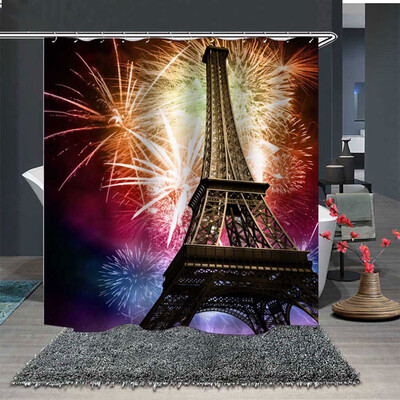 

〖Follure〗Popular Waterproof Shower Curtain With 12 Hooks Printed Bathroom 180x180cm