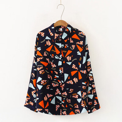 

Retro Broken Flowers High Quality Pure Cotton Female Blouse Casual Loose Streetwear Long Sleeve Women Tops