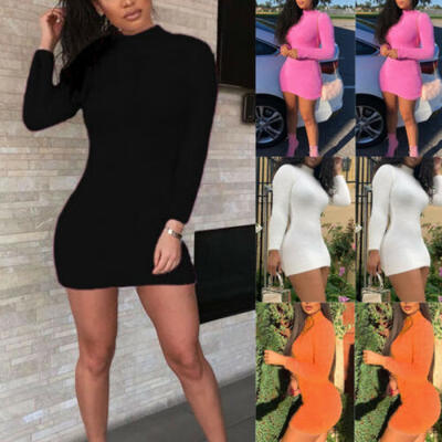 

Womens Loose Sweater Knitted Mini Dress Long Pullover Jumper Dress Top Stylish