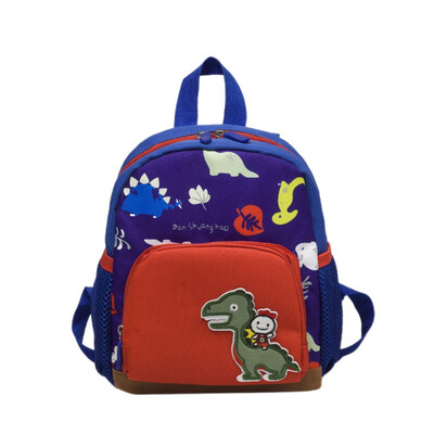

Cute Baby casual shoulder teenager fashion Boy Girl Cartoon Dinosaur Backpacks Toddler Canvas Preschool Anti-lost Bags