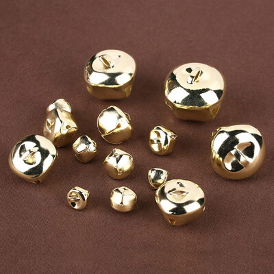 

100Pcs Jingle Bells Gold Silver Plated Copper Loose Beads Small For Party Christmas Tree Decoration Ornaments