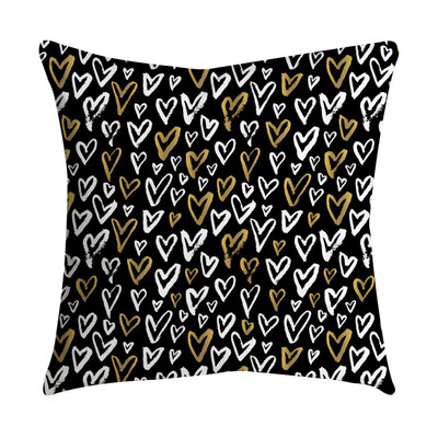 

〖Follure〗Rose Black Gold Cushion Cover Square Pillowcase Home Decoratio