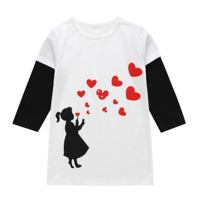 

Girls Dresses Autumn Newest Cotton Kids Cartoon Toddler Splicing sleeve Princess Gown Dress Baby Kids Children Night Dresses
