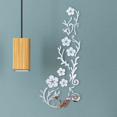 

〖Follure〗3D Mirror Flower Art Acrylic Mural Decal Removable Wall Sticker Room Decor
