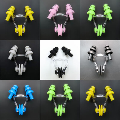

Unisex Silicone Ear Plugs & Nose Clip Combo Set Case Swimming Water Pool Sea