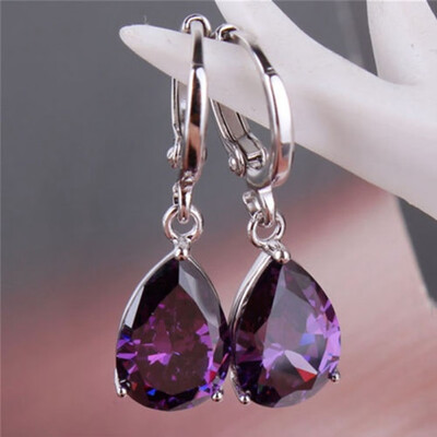 

Jewelry Earring Inlaid Pink Zircon Dangle Earrings Female Anniversary Party Jewelry