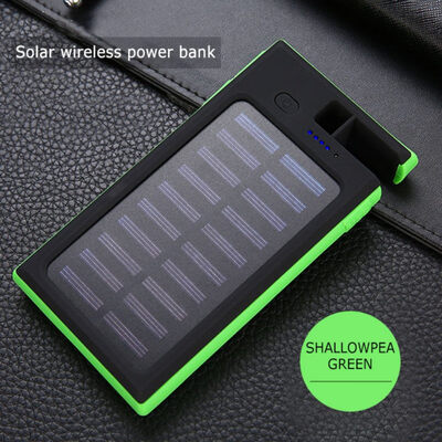 

20000mAh Wireless Solar Power Bank 2 USB LED Portable Waterproof Battery Charger with Phone Holder
