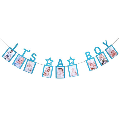 

Baby Theme Photo Frame Pull Flag Frame Banner First Happy Birthday Decoration 1st For Little Boys Girl My 1 Year Old Evening