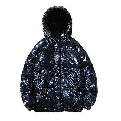 

Toponeto Mens Winter Fashion Pure Color Hoodie Patchwork Thickened Cotton Padded Coat