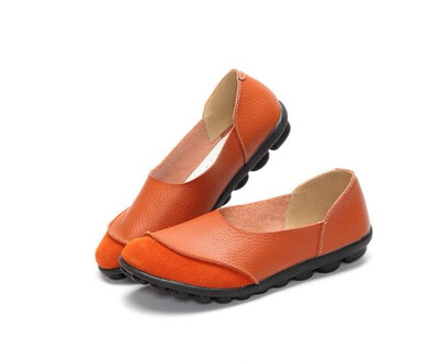 

5 Colors New Womens Cowhide Matte Soft Leather Shallow Mouth Shoes Lazy Shoes