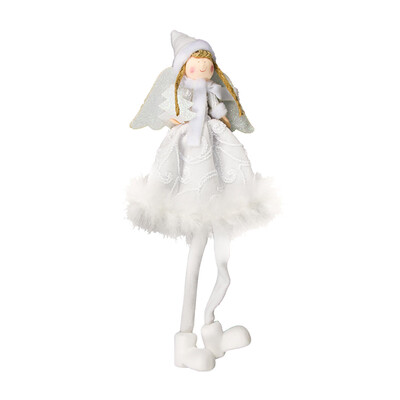 

Gobestart Christmas Ornaments Fabric Angel Doll Champagne Red Wine Bottle Cover