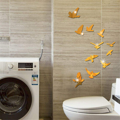 

Gobestart Acrylic Flying Bird Wall Stickers Living Room Bedroom Creative Mirror