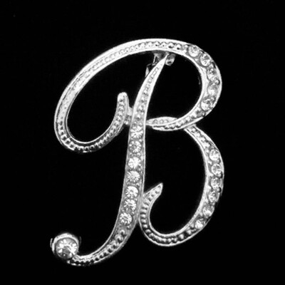 

Alphabet Style Rhinestone Crystal English Letters Bridal 1 pc Bouquet Brooch Pin