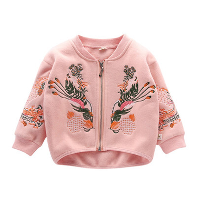 

Baby coat Newborn Baby Coat girls Baby Autumn Coat With Thick Fleece Cardigan 2018 Embroidered Flower Jackets For Girls