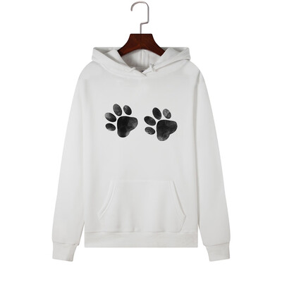 

Tailored Women Long Sleeve Footprints print Print Hooded Sweatshirt Automn&Winter Blouse